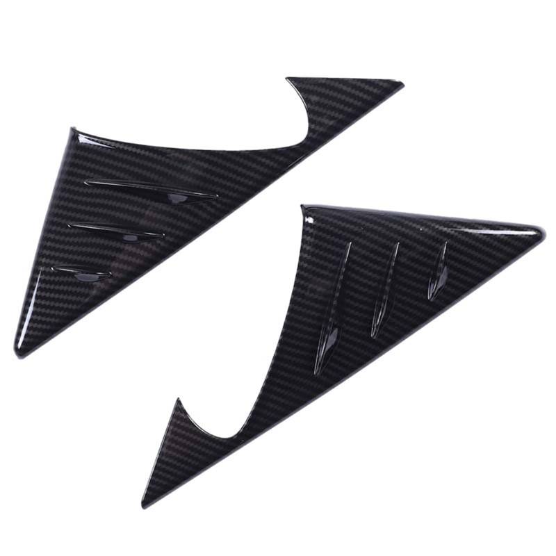 MIENAOC Autoinnendekoration Für Jaguar Für F-Type 2013-2023 / ABS Carbon Faser Auto Rückspiegel Seite Dreieck Spoiler Trim Dekorative Aufkleber Auto deko Innenraum(Carbon Fiber) von MIENAOC