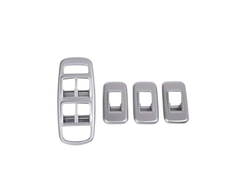 MIENAOC Autoinnendekoration Für Jaguar XE 2016-2020 / ABS ChromeCar Fenster Glas Lift Schalter Taste Trim Abdeckung Aufkleber Auto deko Innenraum(Silver) von MIENAOC