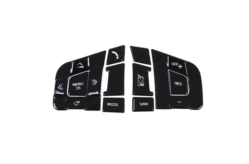 MIENAOC Autoinnendekoration Für Land Für Rover Für Discovery Sport 2015-2019 / Aluminiumlegierung Auto Lenkradknopf Dekoration Schutzaufkleber Auto deko Innenraum(Style A Black) von MIENAOC