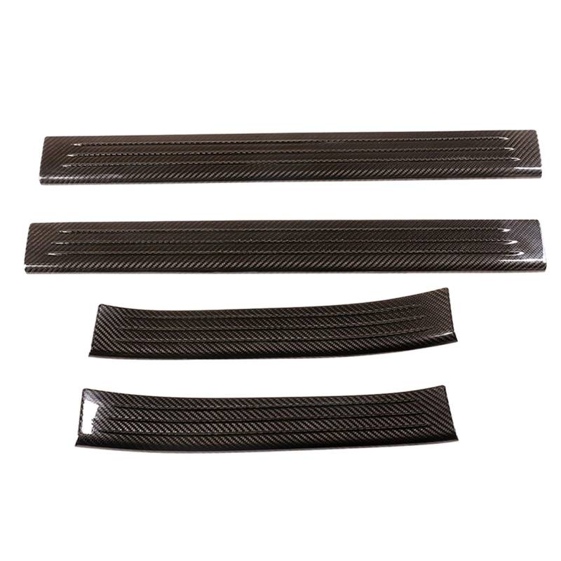 MIENAOC Autoinnendekoration Für MACAN 2014-2021/Auto Tür-Schwellen-verschleiss-Platte Abdeckung Trim Real Carbon Fiber Willkommen Pedal Schutz Auto deko Innenraum(Outside) von MIENAOC