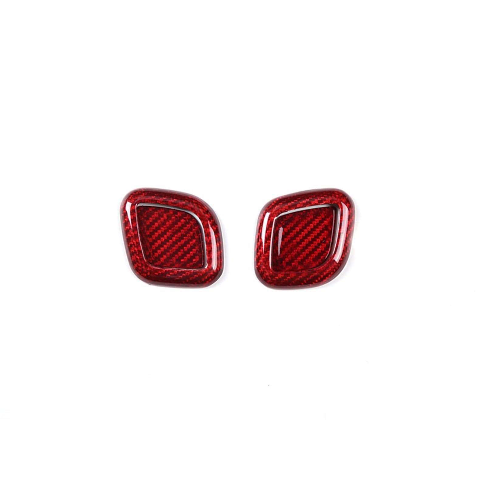 MIENAOC Autoinnendekoration Für Maserati Für Levante Für Ghibli Für Quattroporte 2014-2021/Auto Sitz Kopfstütze Einstellung Taste Abdeckung Trim Auto deko Innenraum(Red Carbon Fiber) von MIENAOC