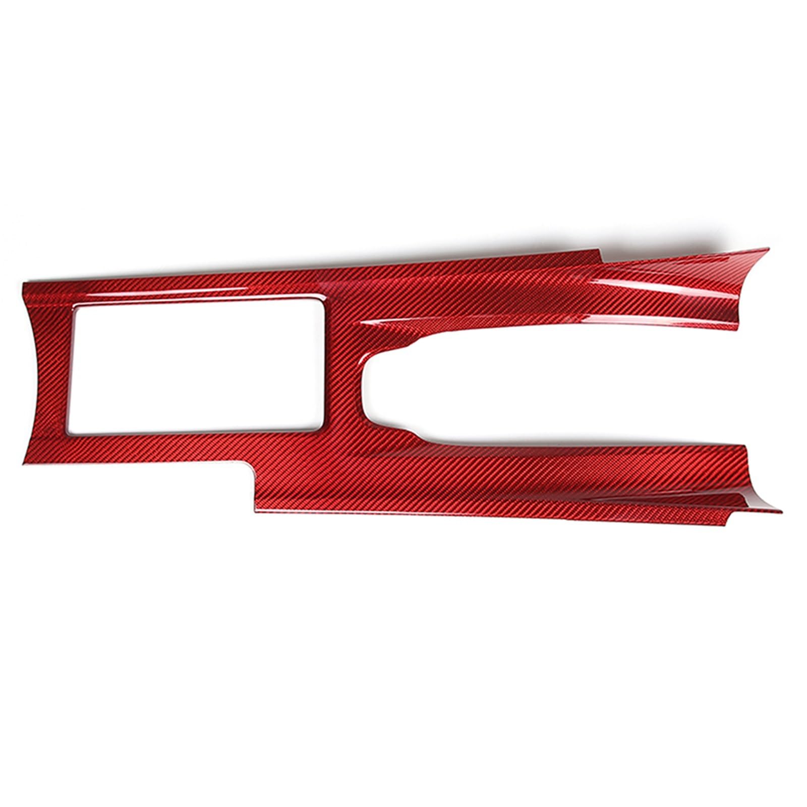 MIENAOC Autoinnendekoration Für Nissan Für GTR R35 2008-2016/Real Carbon Fiber Car Center Konsole Wasser Tasse Panel Getriebe Rahmen Trim Abdeckung Auto deko Innenraum(Red-RHD) von MIENAOC
