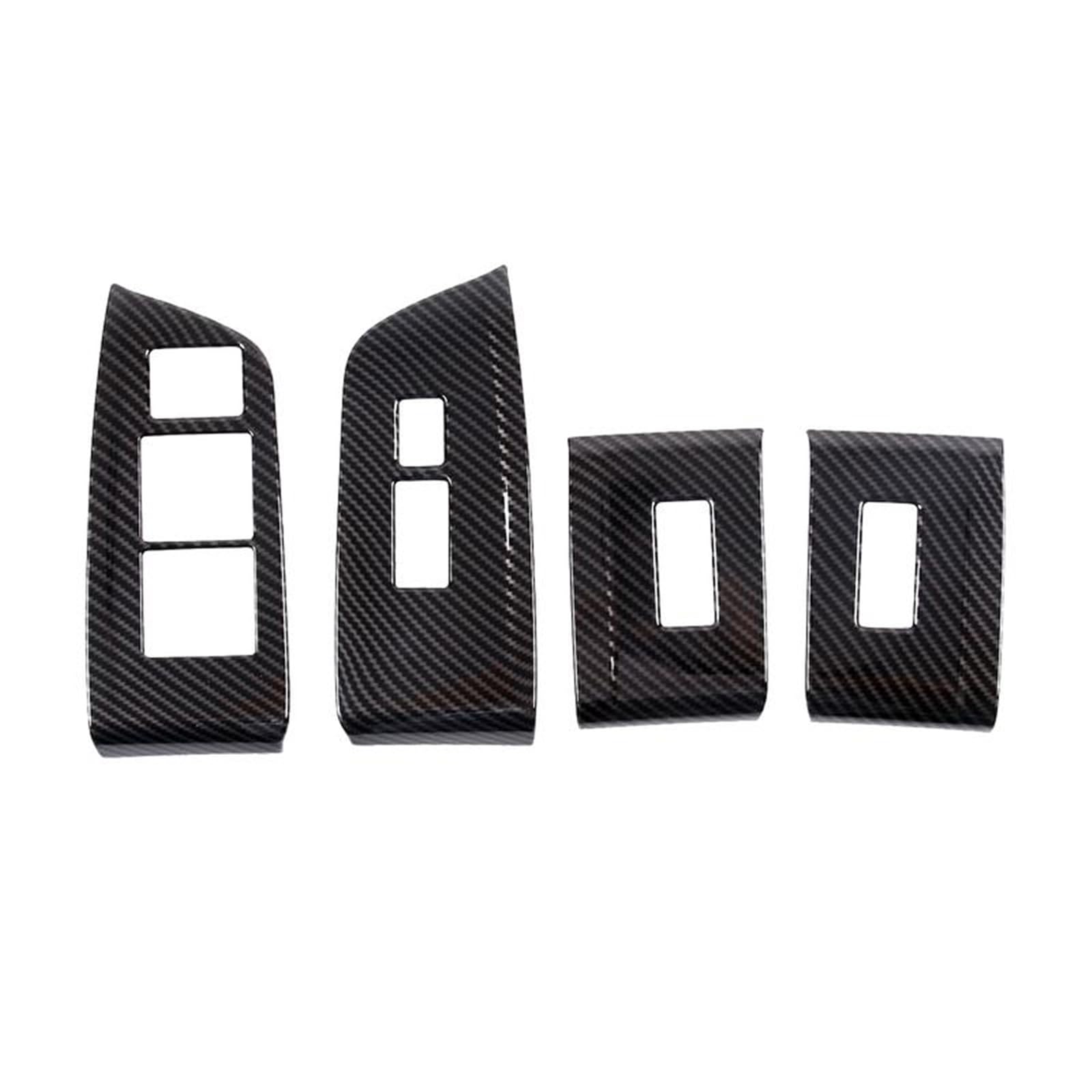 MIENAOC Autoinnendekoration Für Pilot 2015-2022/Auto Fenster Glas Lift-Taste Schalter Rahmen Tür Armlehne Panel Dekor Abdeckung Trim Auto deko Innenraum(Carbon Fiber) von MIENAOC