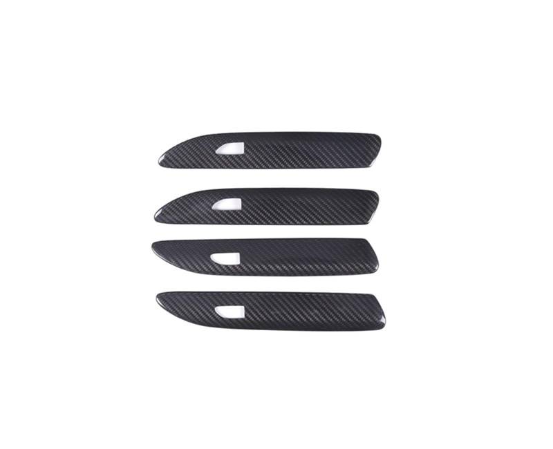 MIENAOC Autoinnendekoration Für Taycan 2019 2020 2021 2022 / Real Carbon Fiber Auto Außentür Griff Abdeckung Trim Dekor Aufkleber Auto deko Innenraum(B-with keyless hole4) von MIENAOC