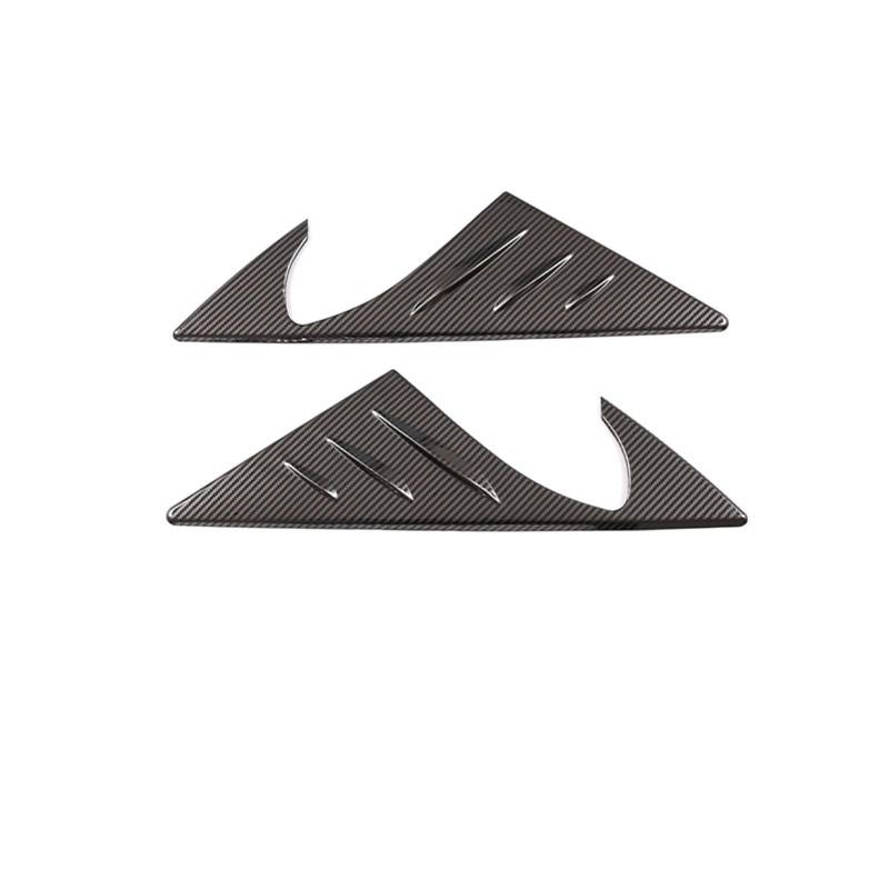 MIENAOC Autoinnendekoration Für Toyota Für GR Supra A90 2019-2022/Real Carbon Fiber Rückspiegel Seite Dreieck Spoiler Trim Dekorative Aufkleber Auto deko Innenraum(Stainless Steel) von MIENAOC
