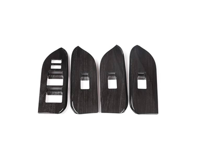 MIENAOC Autoinnendekoration Für Toyota Für Land Für Cruiser Für Prado FJ150 2014-2018/Auto Fenster Glas Lift Schalter Taste Bedienfeld Rahmen Abdeckung Trim Auto deko Innenraum(A-Black Wood Grain) von MIENAOC
