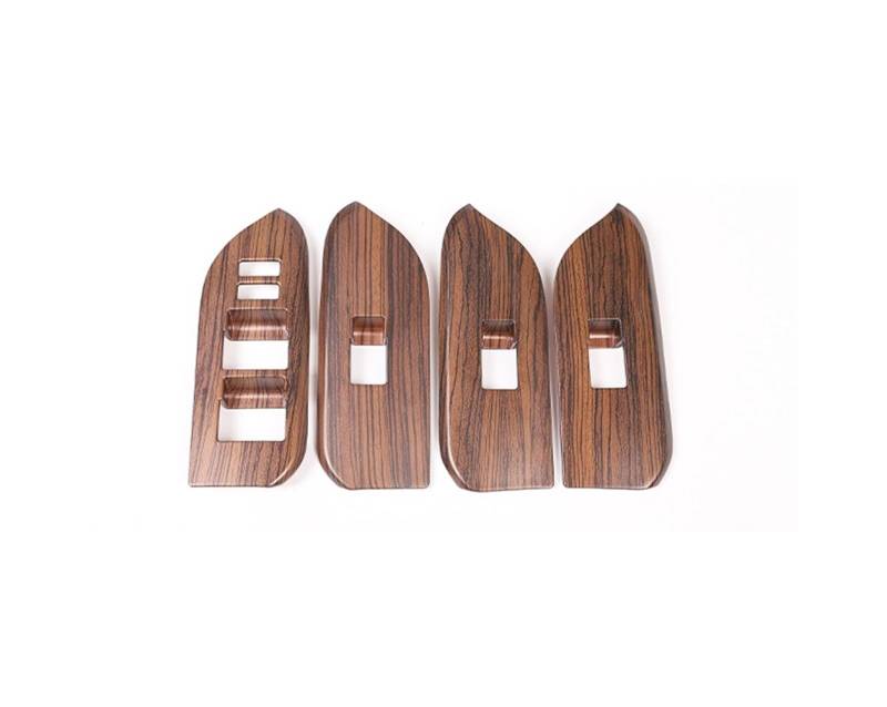 MIENAOC Autoinnendekoration Für Toyota Für Land Für Cruiser Für Prado FJ150 2014-2018/Auto Fenster Glas Lift Schalter Taste Bedienfeld Rahmen Abdeckung Trim Auto deko Innenraum(A-Pine Wood Grain) von MIENAOC