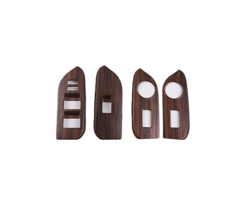 MIENAOC Autoinnendekoration Für Toyota Für Land Für Cruiser Für Prado FJ150 2014-2018/Auto Fenster Glas Lift Schalter Taste Bedienfeld Rahmen Abdeckung Trim Auto deko Innenraum(B-Pine Wood Grain) von MIENAOC