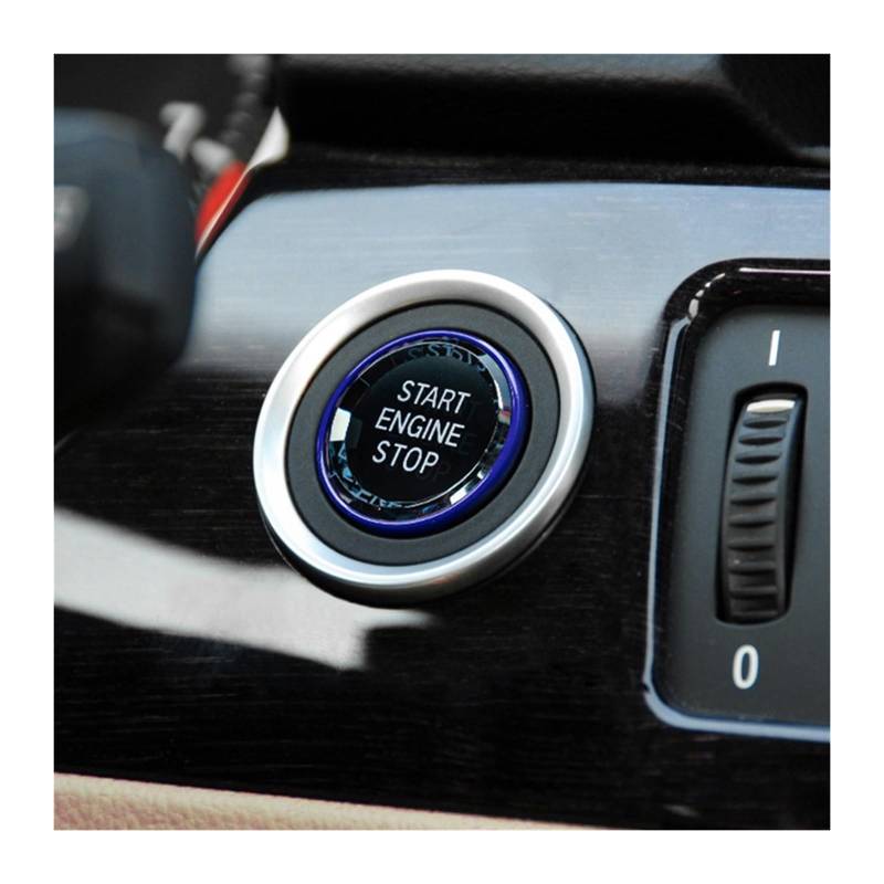 MIENAOC Autoinnendekoration Für X1 E84 E81 E87 X5 E70 X6 E71 E90 E60 E91 E92 E93 Z4 E89 / Auto Motor Start Stop Schalter Taste Aufkleber Innenverkleidung Auto deko Innenraum(Blue) von MIENAOC