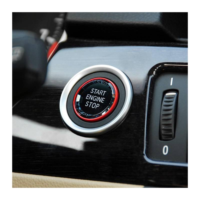 MIENAOC Autoinnendekoration Für X1 E84 E81 E87 X5 E70 X6 E71 E90 E60 E91 E92 E93 Z4 E89 / Auto Motor Start Stop Schalter Taste Aufkleber Innenverkleidung Auto deko Innenraum(Red) von MIENAOC