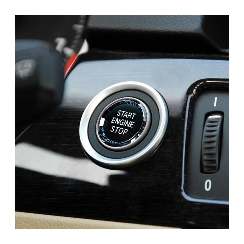 MIENAOC Autoinnendekoration Für X1 E84 E81 E87 X5 E70 X6 E71 E90 E60 E91 E92 E93 Z4 E89 / Auto Motor Start Stop Schalter Taste Aufkleber Innenverkleidung Auto deko Innenraum(Silver) von MIENAOC