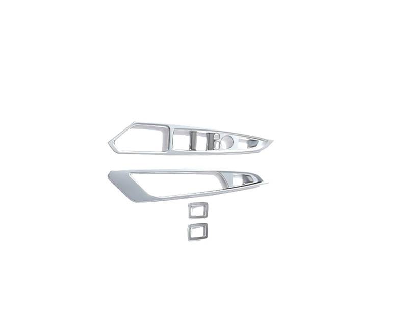 MIENAOC Autoinnendekoration Für X5 F15 X6 F16 2014-2018/LHD Auto Fenster Glas Lift Schalter Taste Bedienfeld Rahmen Abdeckung Trim Auto deko Innenraum(Silver) von MIENAOC