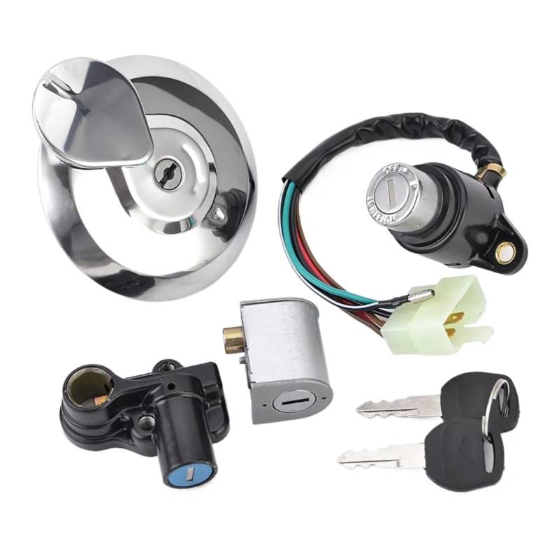 Schlüsselschalter Für CBT125 Kraftstoff Tank Kappe Zündung Schalter Sitz Lock Key Kit Motorrad Zündschloss von MIENAOC