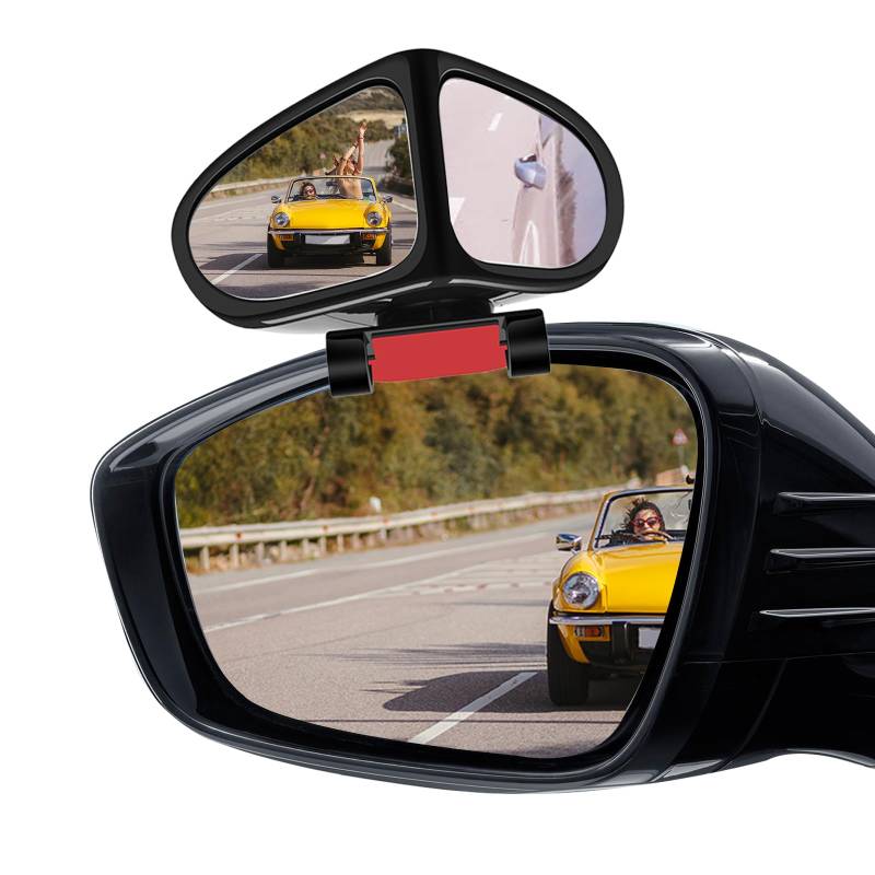 Auto Toter Winkel Spiegel, 2 in 1 Weitwinkel Rückspiegel 360 Grad Drehung Einstellbarer Zusatzspiegel Verstellbarer Konvexer Weitwinkel Rückspiegel von MIGIFTDY