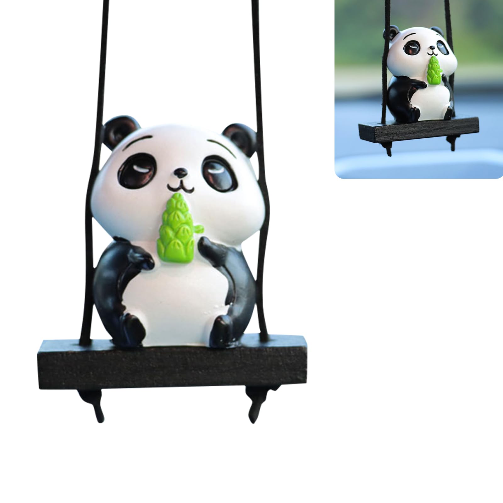 Niedlicher Panda Auto Hängende Ornament Anhänger Dekoration Spiegel Zubehör Hängen Innenraum Autospiegel Hänge-Zubehör Autoanhänger Charm von MIGIFTDY