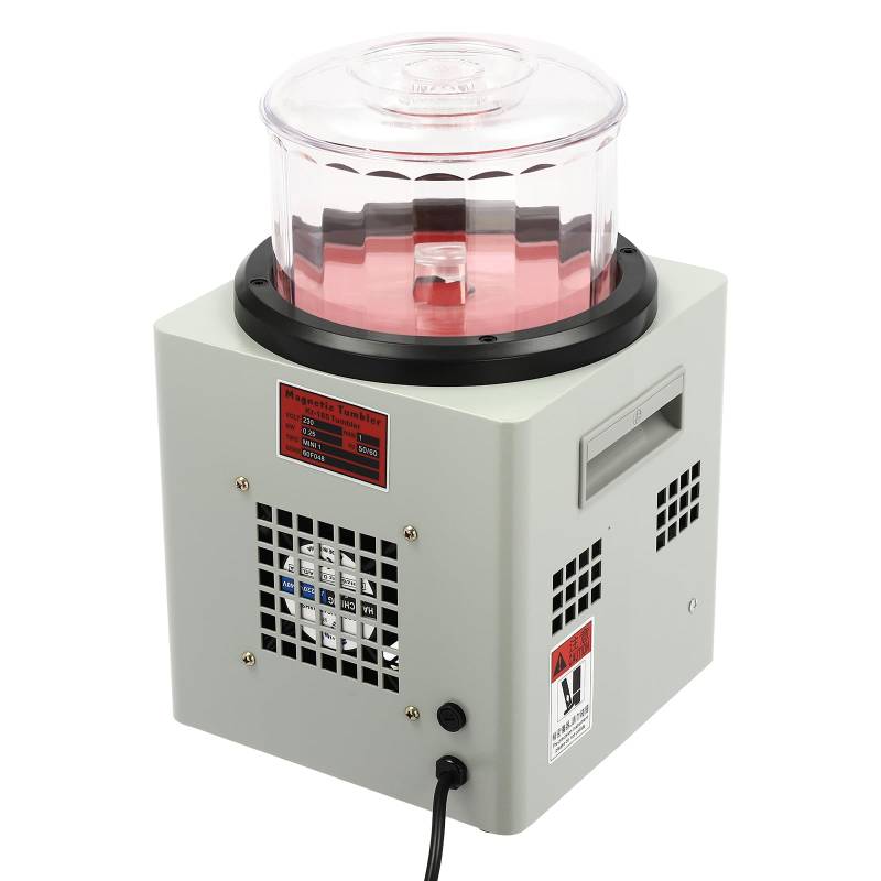 Magnetischer Tumbler Schmuckpolierer | Magnetische Tumbler-Schmuck-Poliermaschine | Metall & PC | 230V | 2000RPM | 3kg Kapazität | DIY & Profi | Oberflächenpolieren & Feinschleifen von MIKIYUEER