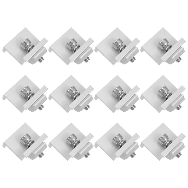 MINAOLULUS 12Stücke Metall Solarpanel Halterung Clips Erdungsklemmen für Solarpanel Rack Langlebige und Zuverlässige Klemmen für Verschiedene Solar von MINAOLULUS