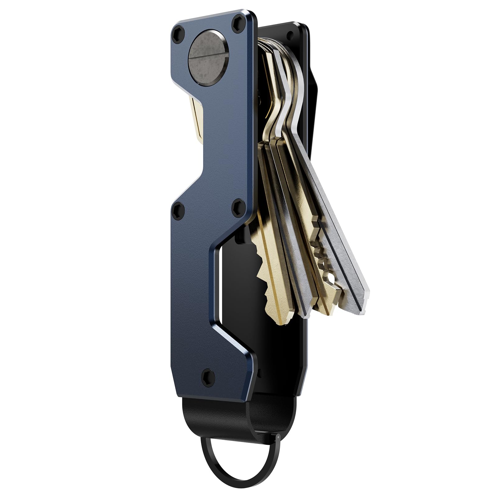 MINBERAND Schlüssel-Organizer, kompakter Schlüsselhalter, Metall, minimalistisches Schlüsseletui, Schlüsselhalter für Schlüsselanhänger, sichert 1–5 Schlüssel, Marineblau, Einheitsgröße MINBERAND Schlüssel-Organizer, kompakter Schlüsselhalter, Metall, minimalistisches Schlüsseletui, Schlüsselhalter für Schlüsselanhänger, sichert 1–5 Schlüssel, Marineblau, Einheitsgröße von MINBERAND