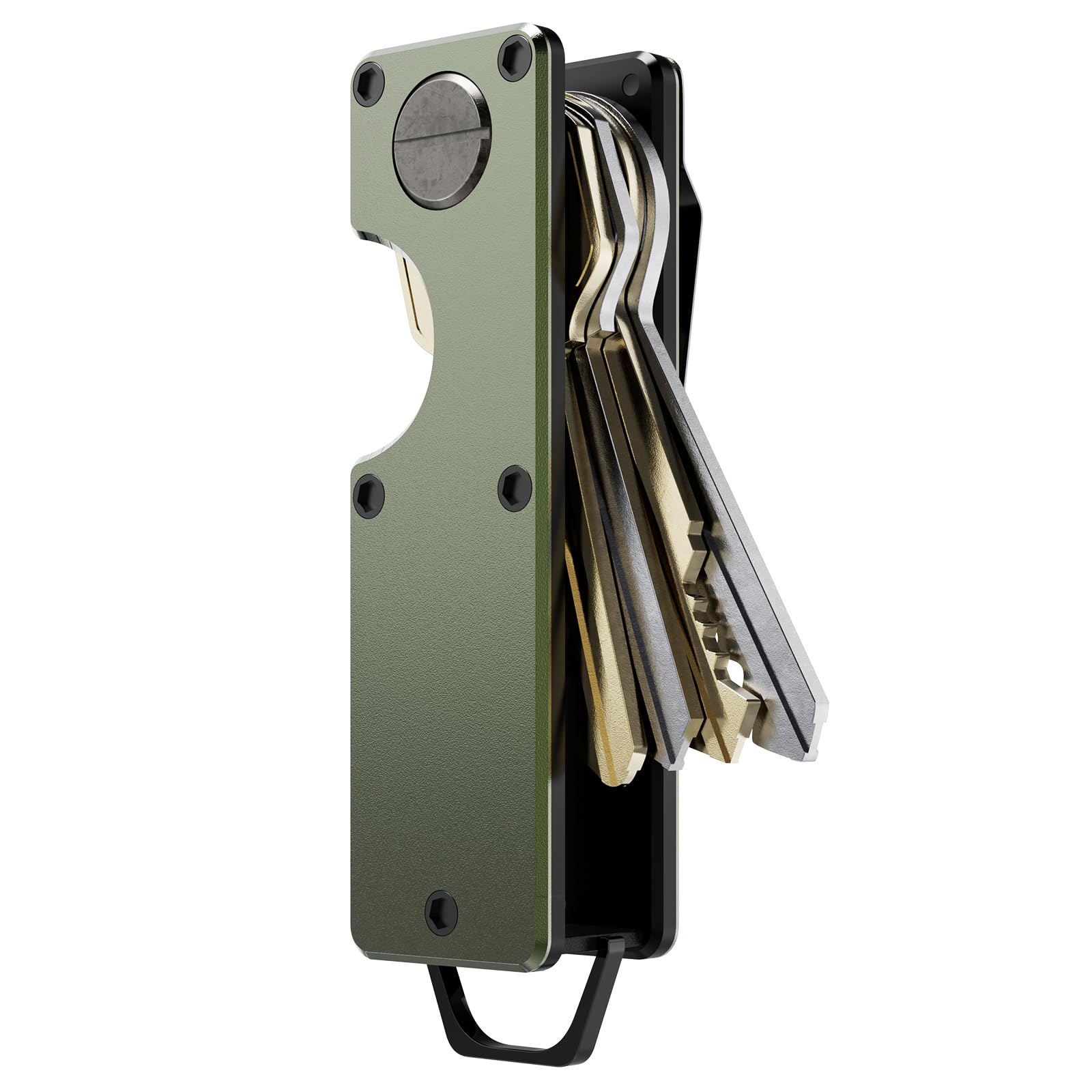 MINBERAND Schlüssel-Organizer, kompakter Schlüsselhalter, Metall-Schlüsselanhänger, minimalistisches Schlüsseletui, Schlüsselhalter für Schlüsselanhänger, sichert 1–5 Schlüssel, Grün (Army Green), MINBERAND Schlüssel-Organizer, kompakter Schlüsselhalter, Metall-Schlüsselanhänger, minimalistisches Schlüsseletui, Schlüsselhalter für Schlüsselanhänger, sichert 1–5 Schlüssel, Grün (Army Green), von MINBERAND