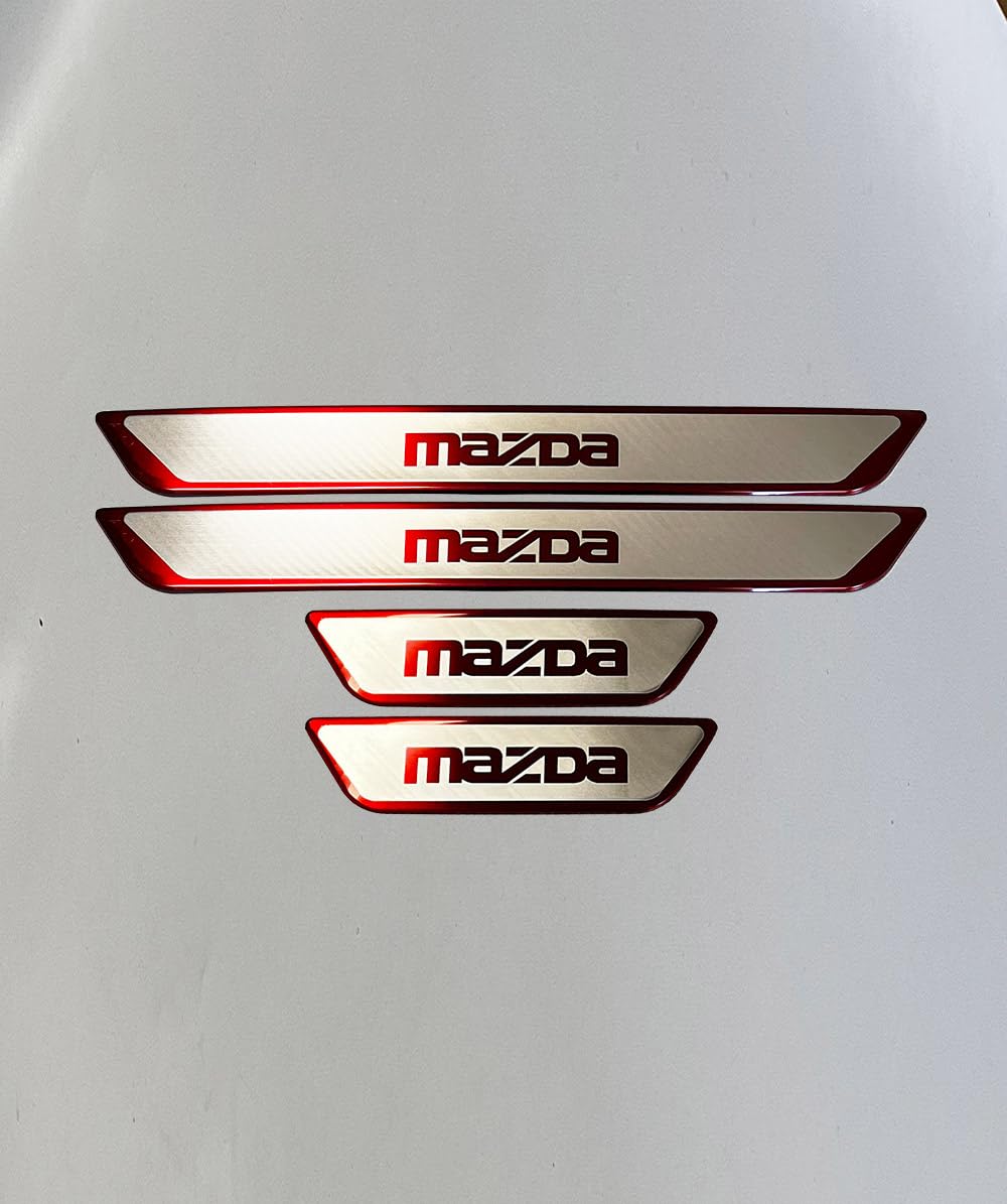 MINGFU 4 Stück Edelstahl Einstiegsleisten für MazdaSpeed Miata MX-5 2004-2005, Edelstahl Material Autotürschwellenleiste Schwellerleisten Auto Zubehör,2 von MINGFU