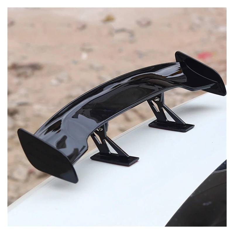 Heckspoiler Auto Universal Mini Spoiler Heckflügel Carbonfaser-Optik Mini Modifizierte Heckflügel Modell Auto Styling Dekoration Autozubehör Kofferraum Spoiler(Large Black) von MINIKS