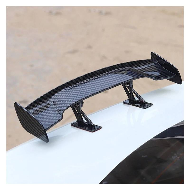 Heckspoiler Auto Universal Mini Spoiler Heckflügel Carbonfaser-Optik Mini Modifizierte Heckflügel Modell Auto Styling Dekoration Autozubehör Kofferraum Spoiler(Large Carbon Fiber) von MINIKS