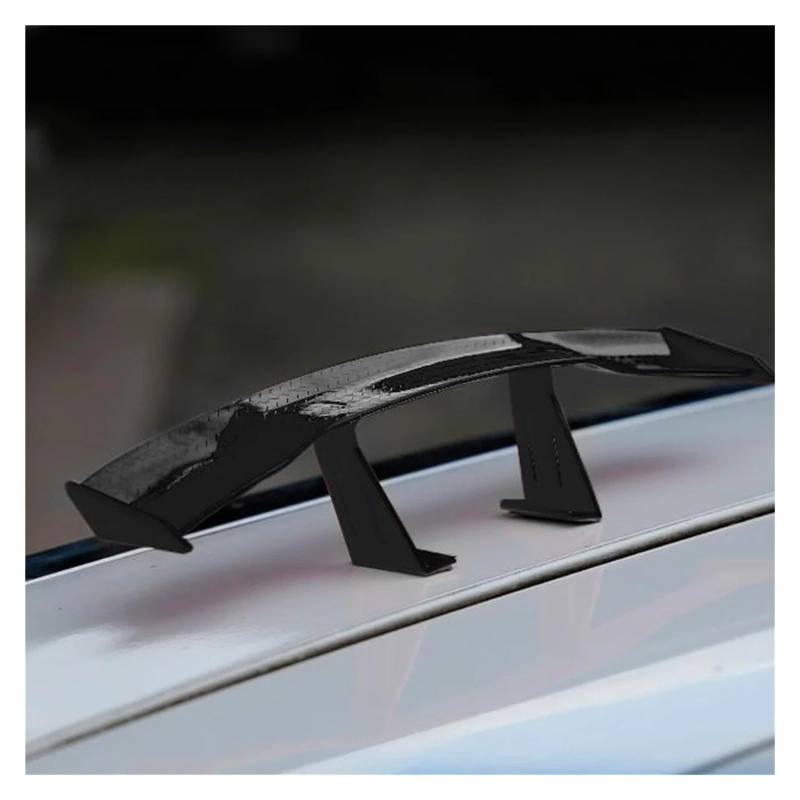 Heckspoiler Auto Universal Mini Spoiler Heckflügel Carbonfaser-Optik Mini Modifizierte Heckflügel Modell Auto Styling Dekoration Autozubehör Kofferraum Spoiler(Small Black) von MINIKS