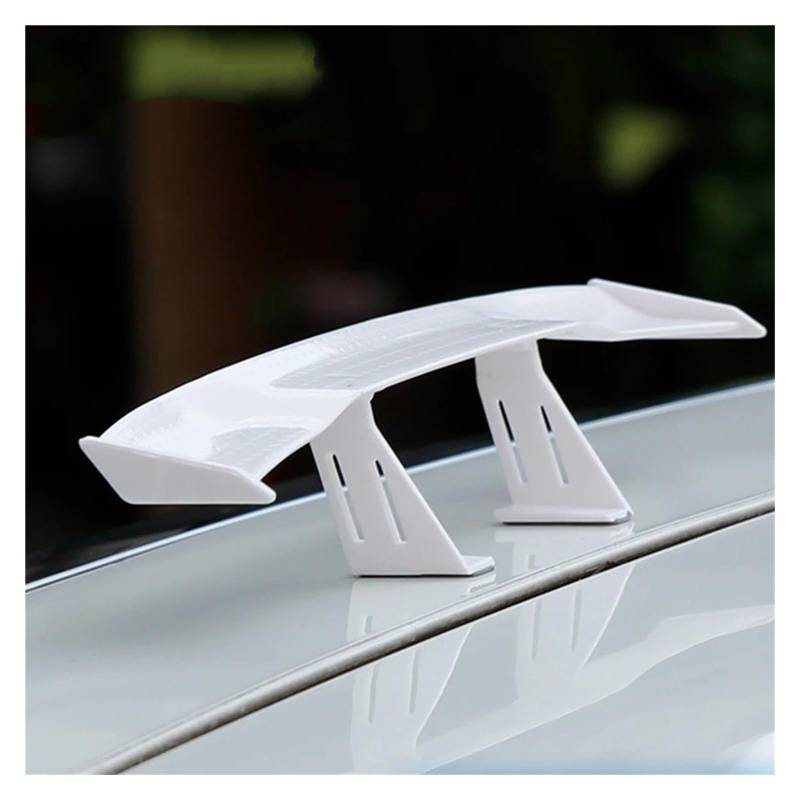 Heckspoiler Auto Universal Mini Spoiler Heckflügel Carbonfaser-Optik Mini Modifizierte Heckflügel Modell Auto Styling Dekoration Autozubehör Kofferraum Spoiler(Small White) von MINIKS