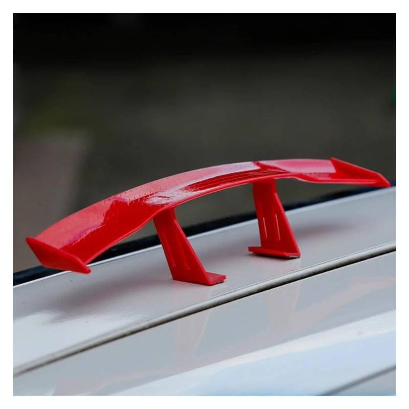 Heckspoiler Auto Universal Mini Spoiler Heckflügel Carbonfaser-Optik Mini Modifizierte Heckflügel Modell Auto Styling Dekoration Autozubehör Kofferraum Spoiler(Small red) von MINIKS