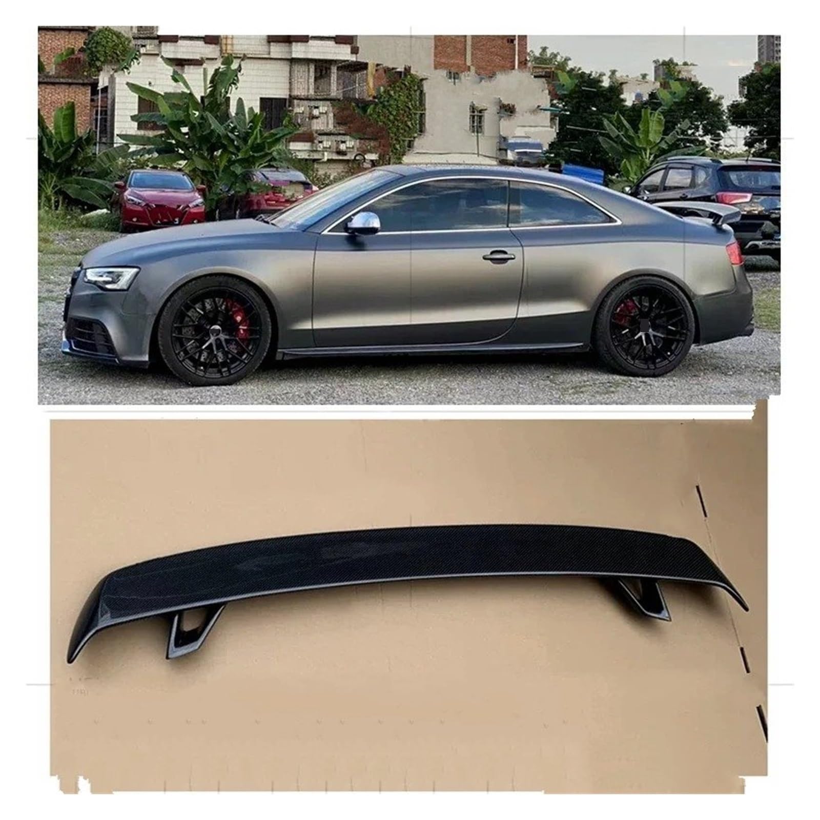 Heckspoiler Für A5 B8 Limousine 2008 2009 2010 2011 2012 2013-2014 Spoiler S5 Carbon Fiber Look Heckspoiler Heckspoiler Karosserie Kit Zubehör Kofferraum Spoiler(Carbon Color) von MINIKS