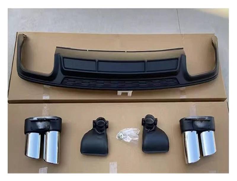 Heckspoiler Für A6 S6 Für SLINE C8 2019 2020 2021 ABS HECKSTOßSTANGE STAMM Lip Spoiler DIFFUSOR Mit Auspuff Tipps Kofferraum Spoiler(2) von MINIKS
