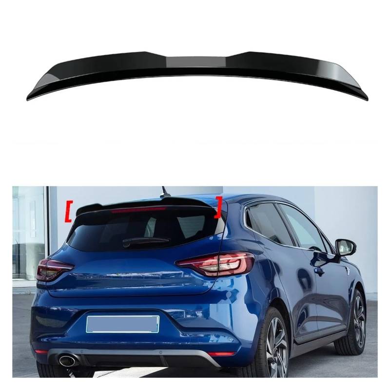 Heckspoiler Für Clio MK5 Für Clio 5 2019 2020 2021 2022 2023 2024 Auto Heckspoilerkappe Heckkofferraum-Dachlippenspoiler Tuning Kofferraum Spoiler(Kohlefaser-Optik) von MINIKS