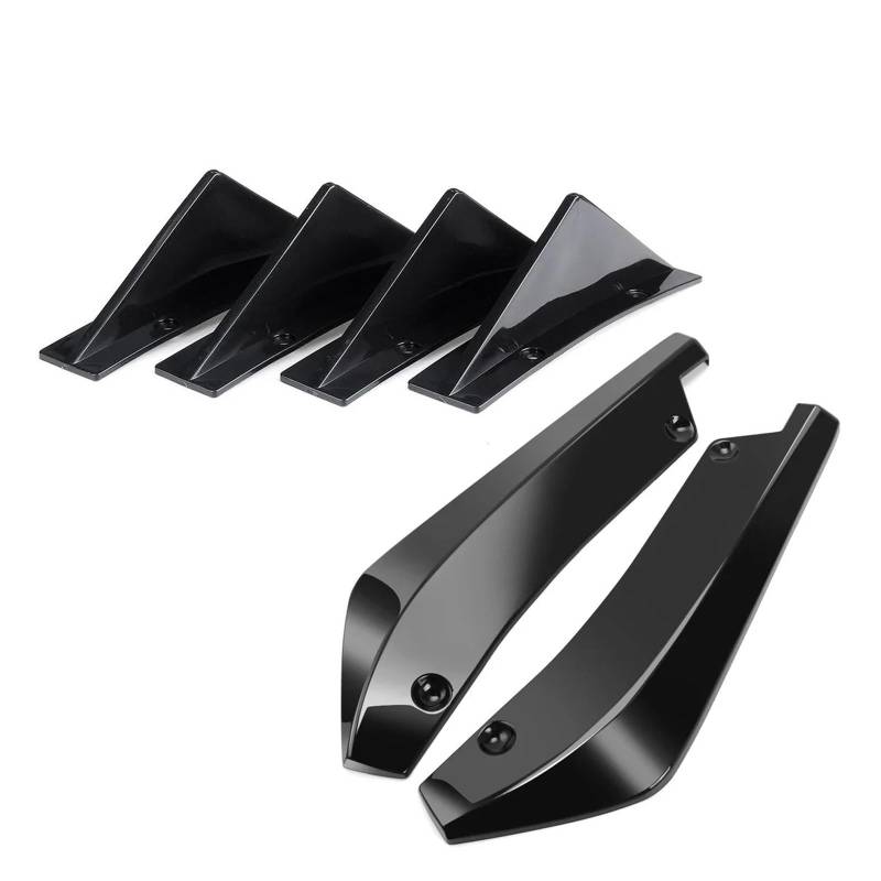 Heckspoiler Z6piece Universal Für Hyundai Für Genesis 2000-2022 Heckstoßstangen-Splitterabdeckung + Diffusor-Haifischflossen-Spoiler-Aufkleber-Set Autozubehör Kofferraum Spoiler(Kohlefaser-Optik) von MINIKS