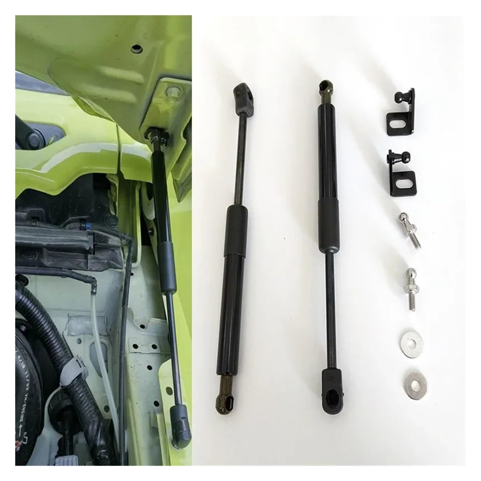 Motorhauben Gasfeder 2-teiliges Fronthauben-Hebestützelement Für Motorabdeckung, Gasfeder, Stoßdämpfer, Dämpferstange Für Suzuki Für Jimny JB64 JB74 2019+ Gasdruckfeder(A) von MINIKS