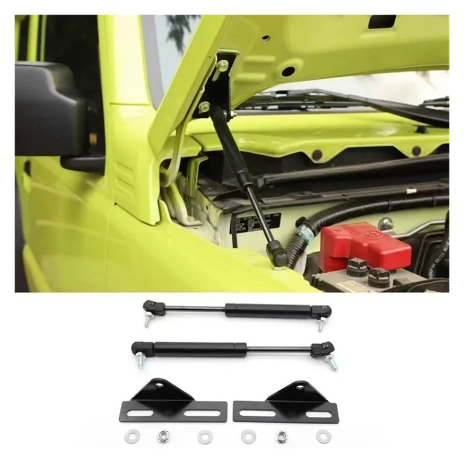Motorhauben Gasfeder 2-teiliges Fronthauben-Hebestützelement Für Motorabdeckung, Gasfeder, Stoßdämpfer, Dämpferstange Für Suzuki Für Jimny JB64 JB74 2019+ Gasdruckfeder(B) von MINIKS