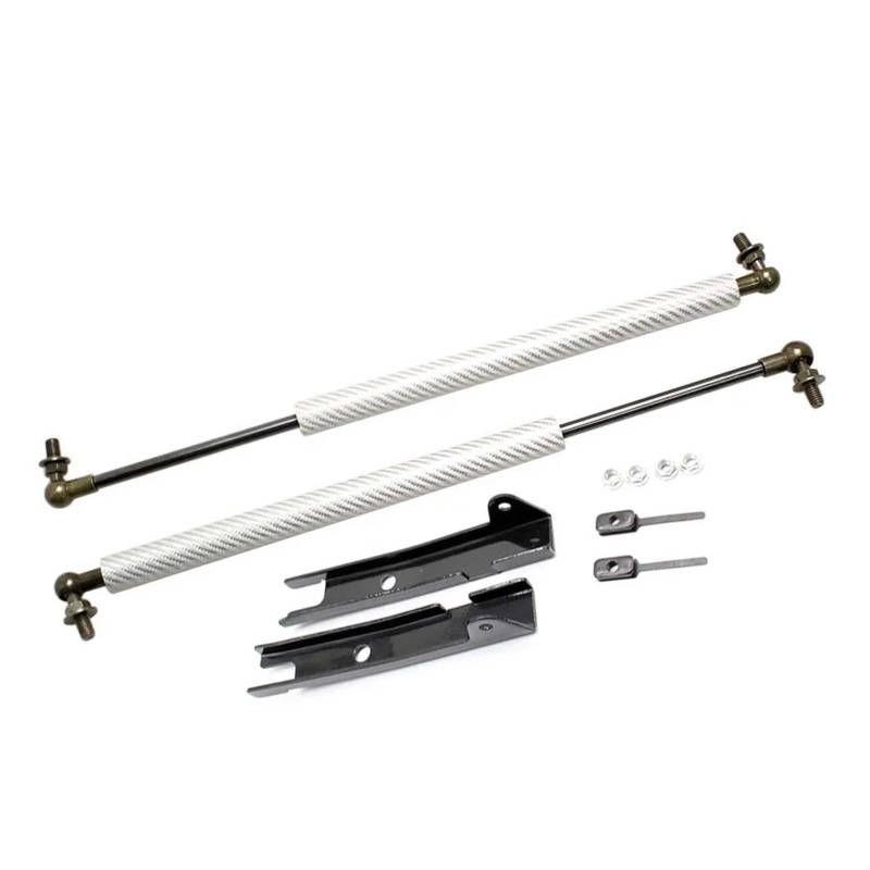 Motorhauben Gasfeder Für Toyota Für Hilux SR5 2015-2023 4x4 Pickup Zubehör Front Haube Motorhaube Carbon Faser Gas Streben Lift Unterstützung Dämpfer Schock Frühling Gasdruckfeder(Silver carbon fiber) von MINIKS