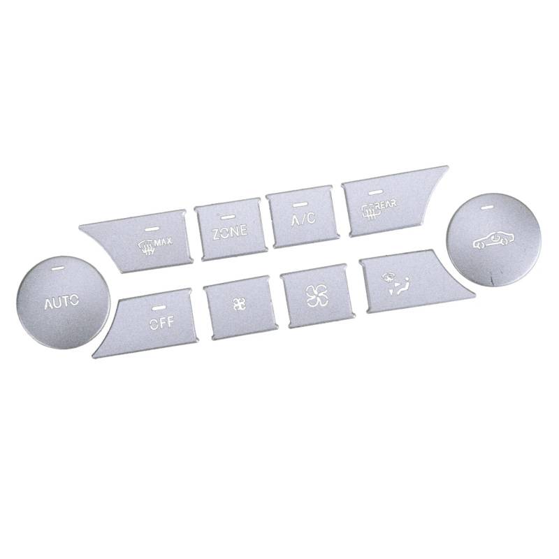 MINJKL Autoknopf-Aufkleber-Set Kompatibel Mit Benz Für C-Klasse W204 S204 C204 2011 2012 2013 2014 ABS Auto Mittelkonsole Air AC Knopfabdeckung Verkleidung Innenzubehör von MINJKL
