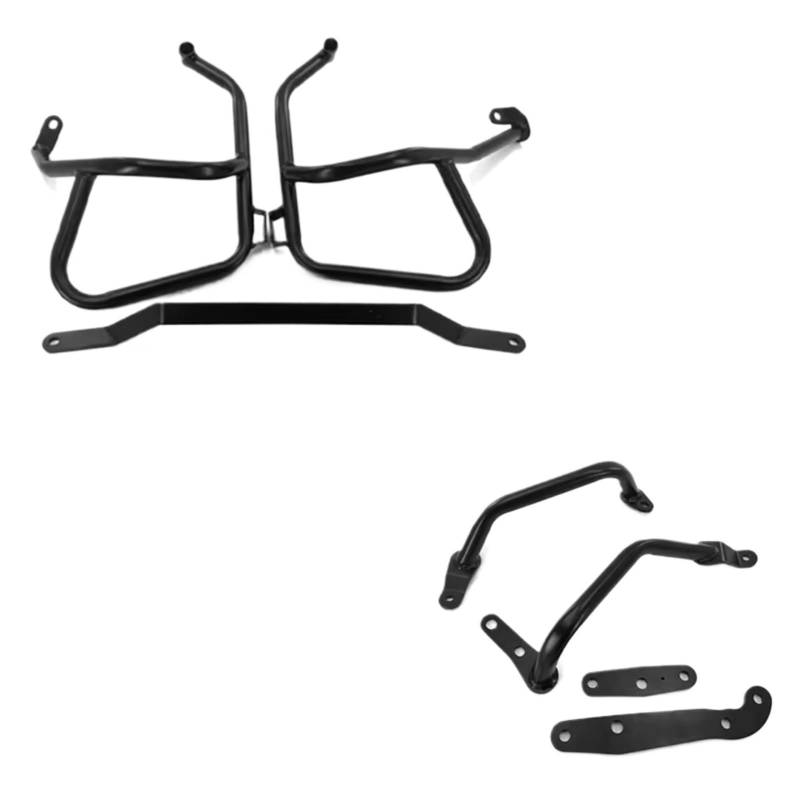 MINJKL Kompatibel Mit Ducati Für Multistrada Für V4 Für V4S 2020 2021 2022 2023 2024 Motorrad-Motorstoßstangenschutz Crash Bar Motorrahmenschutz Motorrad Crash Bar Stoßstange(Black,1 Set) von MINJKL