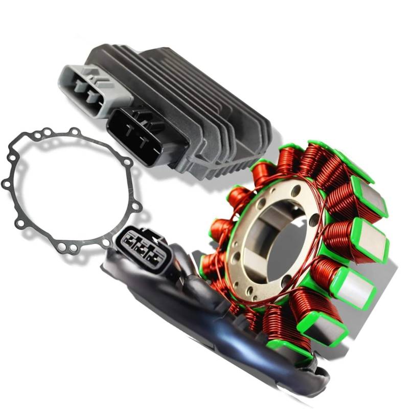 Motorrad Regler Kompatibel Mit Für Ninja Für ZX-10R ABS 2011 2012 2013 2014 2015 Rotor Stator Spule Spannungsgleichrichter Dichtung Generator 21066-0731 von MINJKL