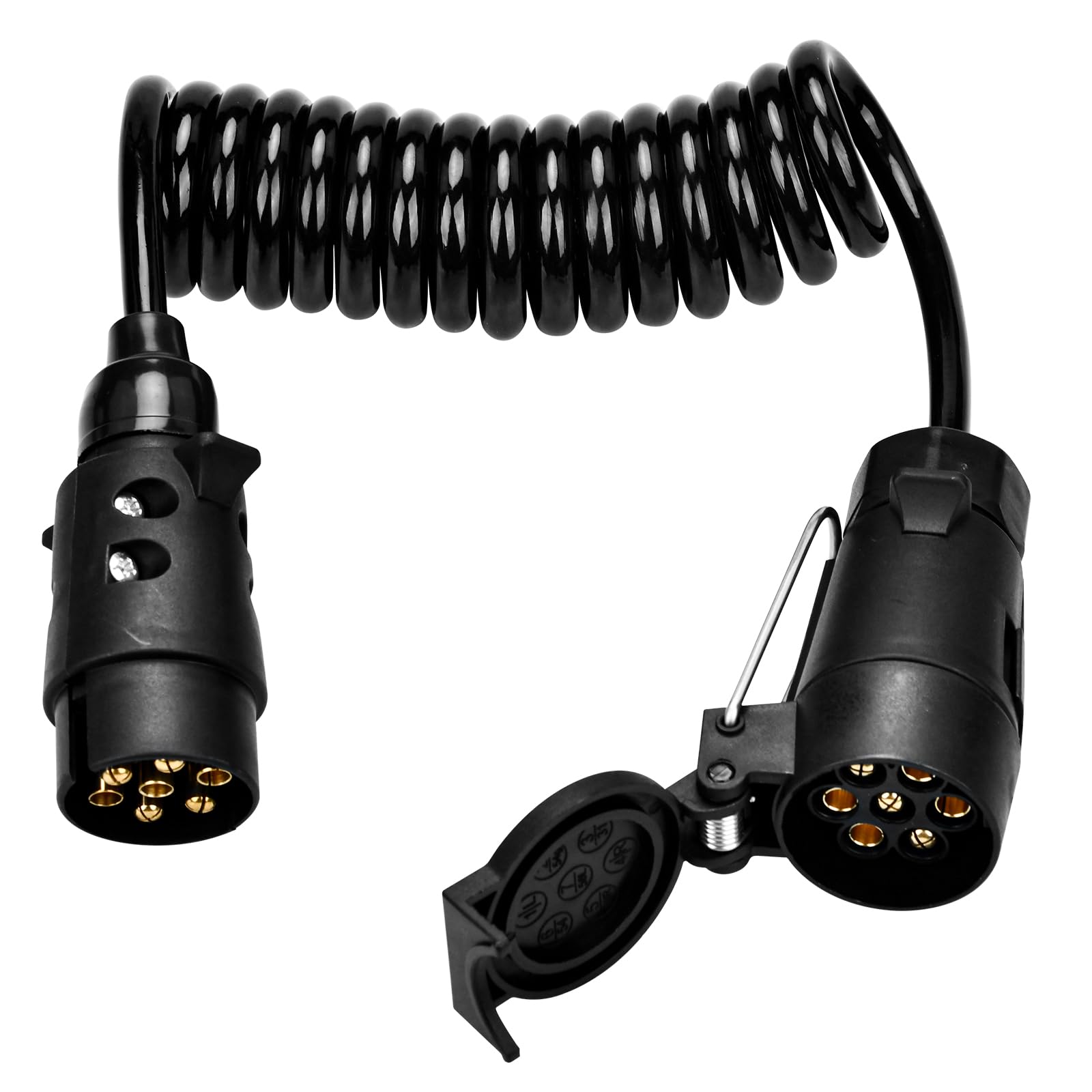 MINSHUXI Anhänger 7 Polig Verlängerung Kabel Spiralkabel 2.0M Anhängerkabel AdapterSpiralkabel Auto Anhänger Wohnwagen Wohnmobil für Wohnwagen Wohnmobil PKW Anhänger Zubehör MINSHUXI Anhänger 7 Polig Verlängerung Kabel Spiralkabel 2.0M Anhängerkabel AdapterSpiralkabel Auto Anhänger Wohnwagen Wohnmobil für Wohnwagen Wohnmobil PKW Anhänger Zubehör von MINSHUXI