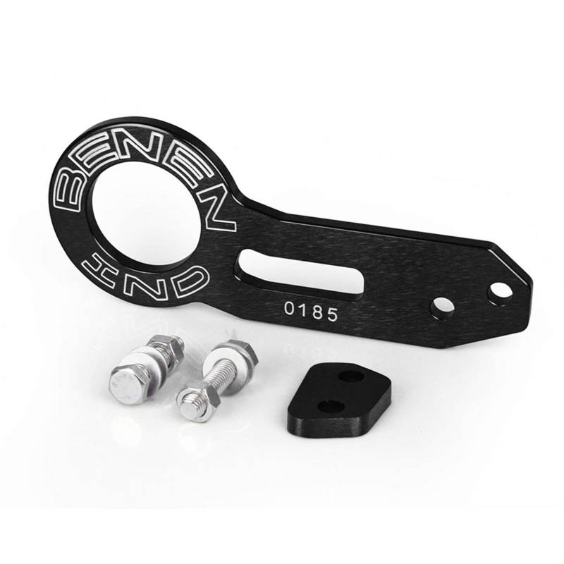 Auto Abschlepphaken,Abschleppöse Set Universal Aluminiumlegierung Racing Heckhackhaken Heckhackhaken(Black) von MITINGER
