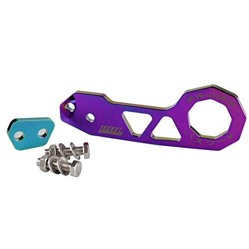 Auto Abschlepphaken,Abschleppöse Style Racing Heckhackhaken Aluminiumlegierung Schlepphaken(Neo Chrome) von MITINGER