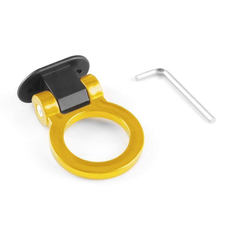 Auto Abschlepphaken,Abschleppöse Universal ABS Bumper Autoaufkleber Schmuck Auto Simulation Tralier Tow Hook Kit Autozubehör(Gold) von MITINGER