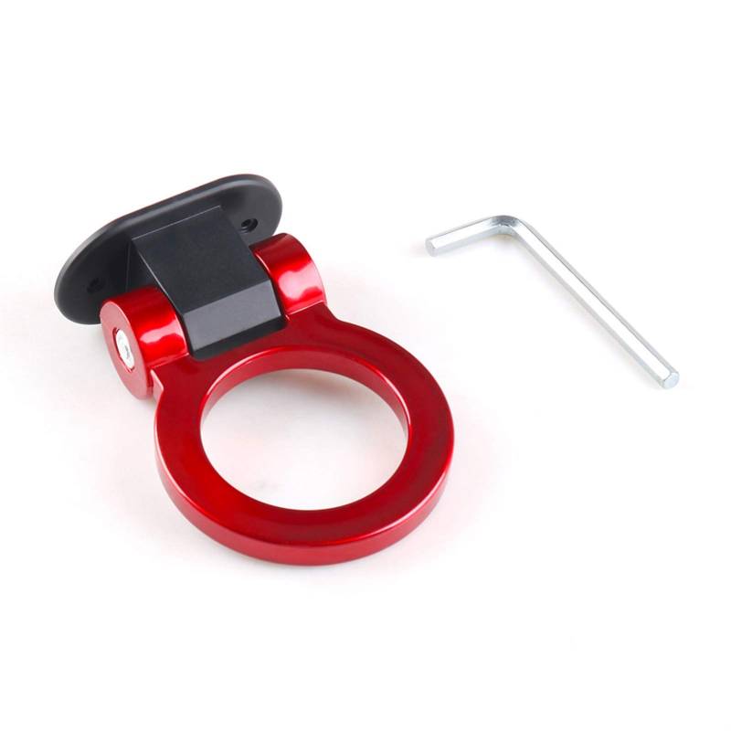 Auto Abschlepphaken,Abschleppöse Universal ABS Bumper Autoaufkleber Schmuck Auto Simulation Tralier Tow Hook Kit Autozubehör(Red) von MITINGER