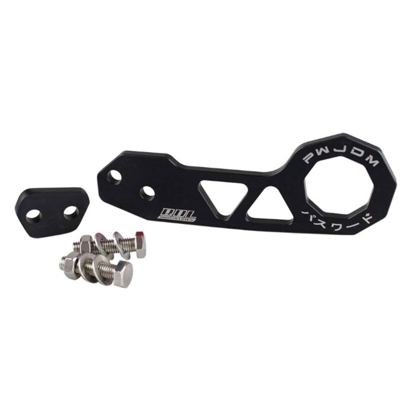 Auto Abschlepphaken,Abschleppöse Universal-Aluminiumauto-Hinterkopfhaken-Set Passend Für Den Meisten Auto-Auto-Anhängerring(Black) von MITINGER