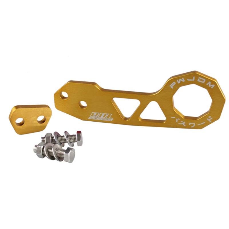 Auto Abschlepphaken,Abschleppöse Universal-Aluminiumauto-Hinterkopfhaken-Set Passend Für Den Meisten Auto-Auto-Anhängerring(Gold) von MITINGER