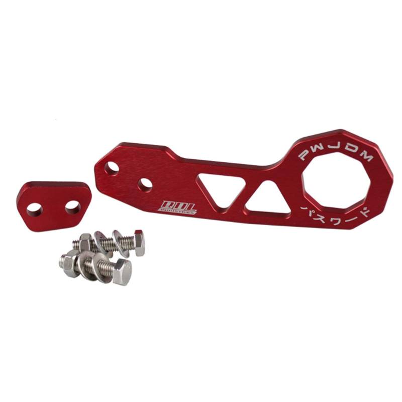 Auto Abschlepphaken,Abschleppöse Universal-Aluminiumauto-Hinterkopfhaken-Set Passend Für Den Meisten Auto-Auto-Anhängerring(Red) von MITINGER