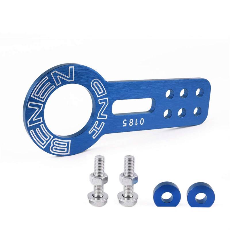 Auto Abschlepphaken,Abschleppöse Universal Racing Car Front Tow Hook Fit für Auto Auto Trailer Ringstil eloxiert bunt(Blue) von MITINGER
