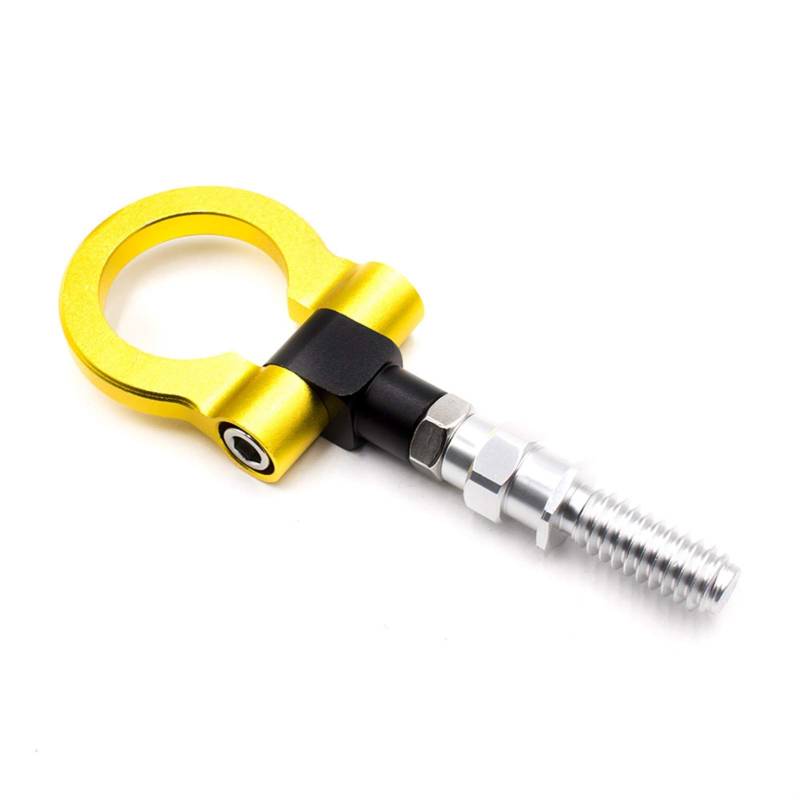 Auto Abschlepphaken,Abschleppöse Universal Racing Tow Haken Für Autos Blau Rot Goldene Schwarze Silberne Abschleppbarren(Gold) von MITINGER