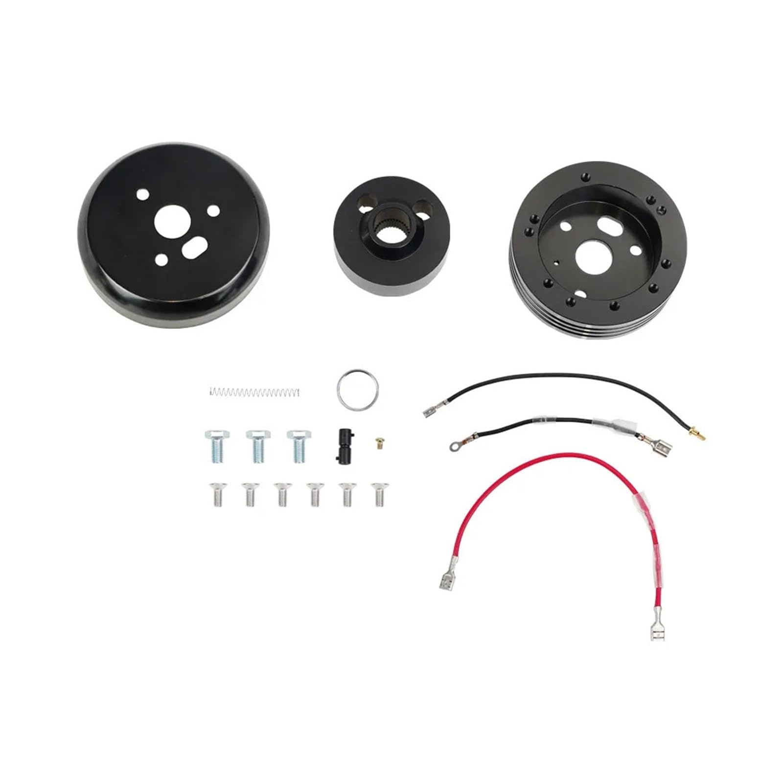 Lenkradnabe,Lenkradnabenadapter 5- und 6-Loch-Lenkradnabe for Autos. Passend für Chevrolet, polierter Kurznabenanschluss, Autozubehör(Black-Black) von MITINGER